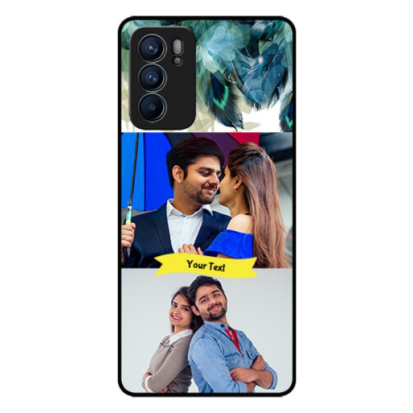Reno 6 5G Personalized Glass Phone Case - Image with Boho Peacock Feather Design
