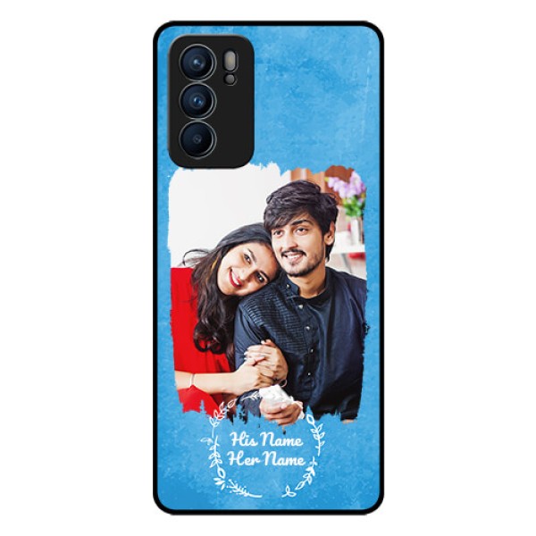 Oppo Reno 6 5G Custom Glass Phone Case - Blue Color Vintage Design Oppo Reno 6 5G Custom Glass Phone Case - Blue Color Vintage Design
