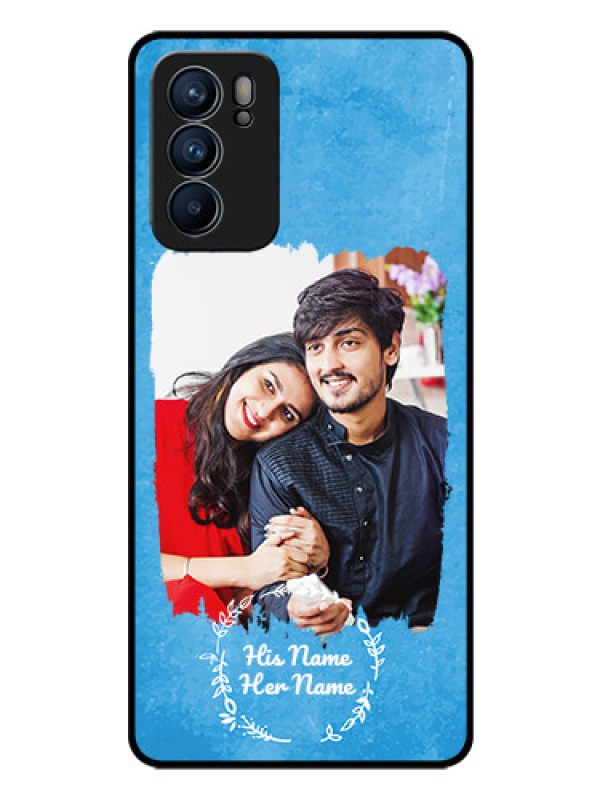 Custom Oppo Reno 6 5G Custom Glass Phone Case - Blue Color Vintage Design