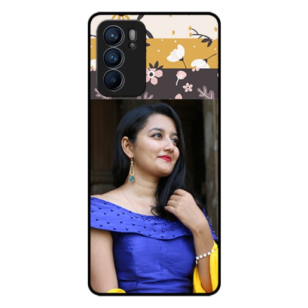 Reno 6 5G Custom Glass Phone Case - Stylish Floral Design