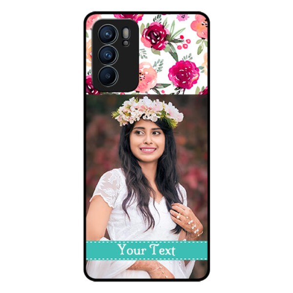 Reno 6 5G Custom Glass Phone Case - Watercolor Floral Design Reno 6 5G Custom Glass Phone Case - Watercolor Floral Design