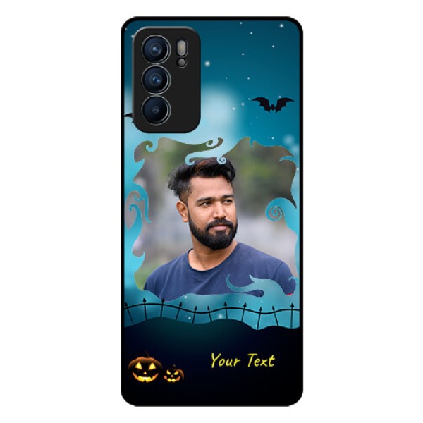 Reno 6 5G Custom Glass Phone Case - Halloween frame design Reno 6 5G Custom Glass Phone Case - Halloween frame design