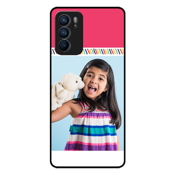 Reno 6 5G Personalized Glass Phone Case - Line art design