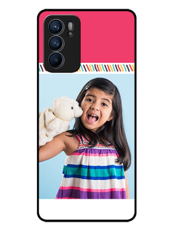 Custom Reno 6 5G Personalized Glass Phone Case - Line art design