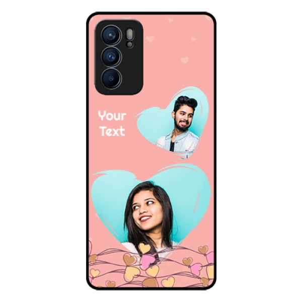 Reno 6 5G Custom Glass Mobile Case - Love Doodle Design