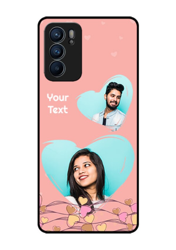 Reno 6 5G Custom Glass Mobile Case - Love Doodle Design