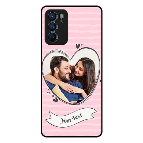 Reno 6 5G Custom Glass Phone Case - Vintage Heart Design