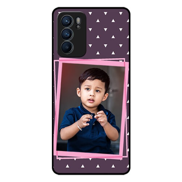 Reno 6 5G Custom Glass Mobile Case - Triangle Pattern Dotted Design Reno 6 5G Custom Glass Mobile Case - Triangle Pattern Dotted Design