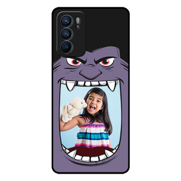 Reno 6 5G Custom Glass Phone Case - Angry Monster Design
