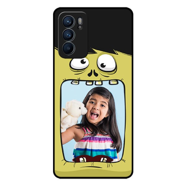 Reno 6 5G Personalized Glass Phone Case - Cartoon monster back case Design Reno 6 5G Personalized Glass Phone Case - Cartoon monster back case Design