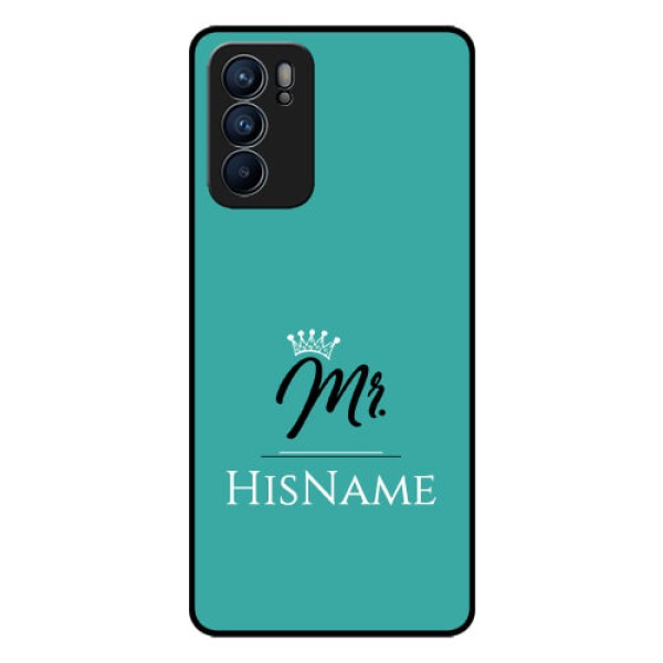 Reno 6 5G Custom Glass Phone Case Mr with Name