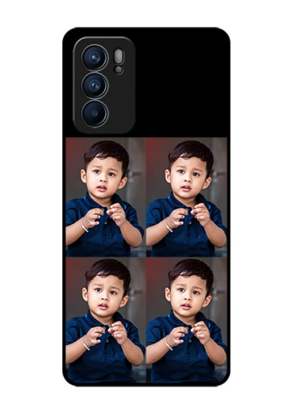 Reno 6 5G 4 Image Holder on Glass Mobile Cover