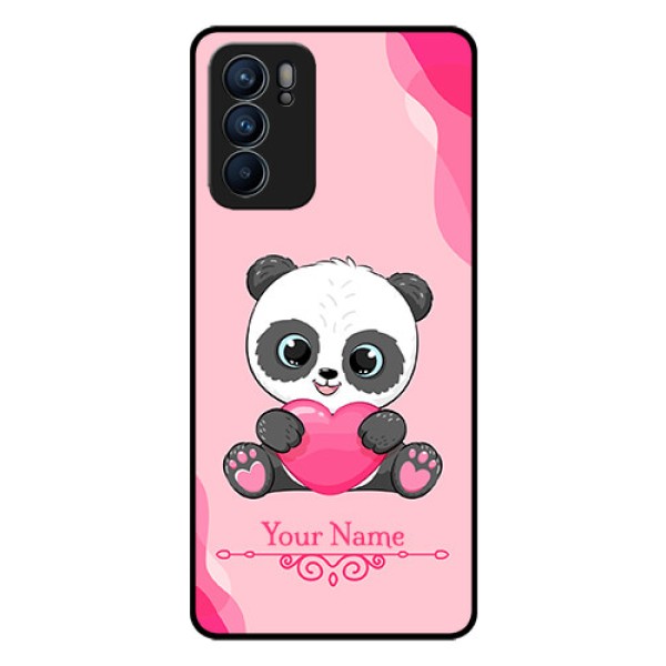 Oppo Reno 6 5G Custom Glass Mobile Case - Cute Panda Design