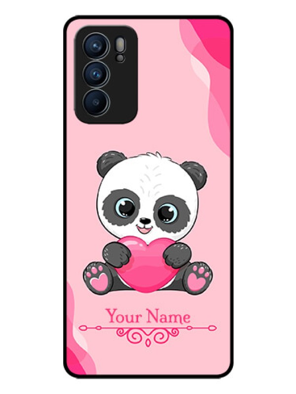 Custom Oppo Reno 6 5G Custom Glass Mobile Case - Cute Panda Design