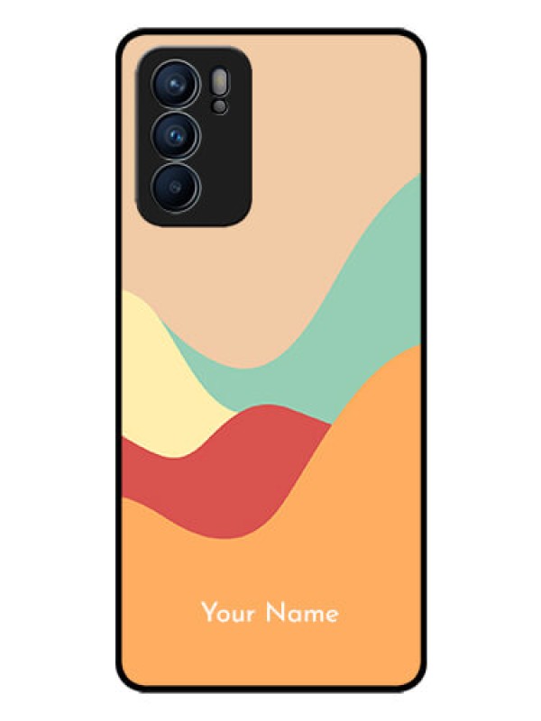 Custom Oppo Reno 6 5G Personalized Glass Phone Case - Ocean Waves Multi-colour Design
