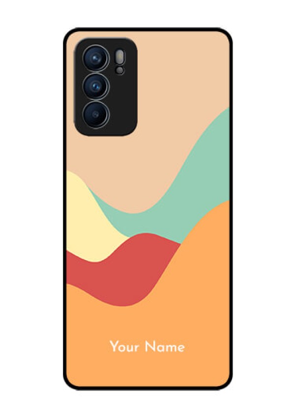 Oppo Reno 6 5G Personalized Glass Phone Case - Ocean Waves Multi-colour Design