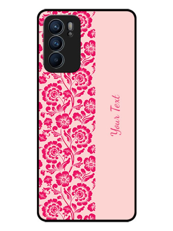 Custom Oppo Reno 6 5G Custom Glass Phone Case - Attractive Floral Pattern Design