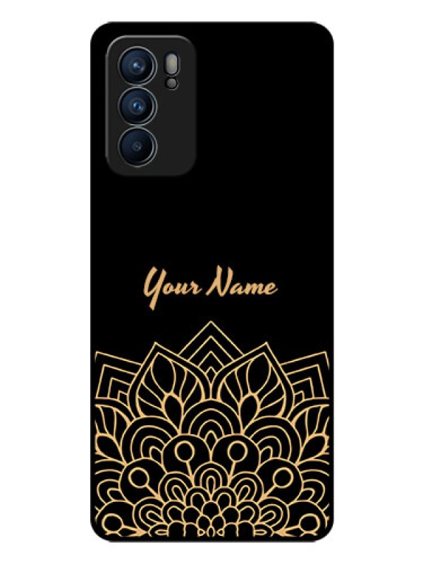 Custom Oppo Reno 6 5G Custom Glass Phone Case - Golden mandala Design