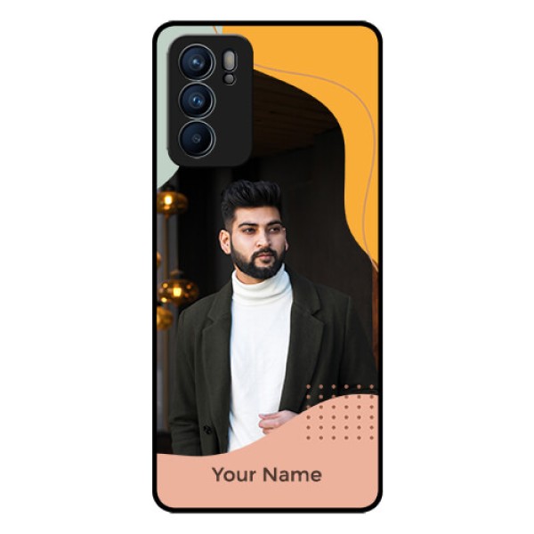Oppo Reno 6 5G Personalized Glass Phone Case - Tri-coloured overlay design Oppo Reno 6 5G Personalized Glass Phone Case - Tri-coloured overlay design