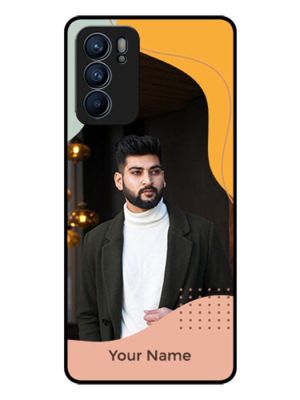 Custom Oppo Reno 6 5G Personalized Glass Phone Case - Tri-coloured overlay design