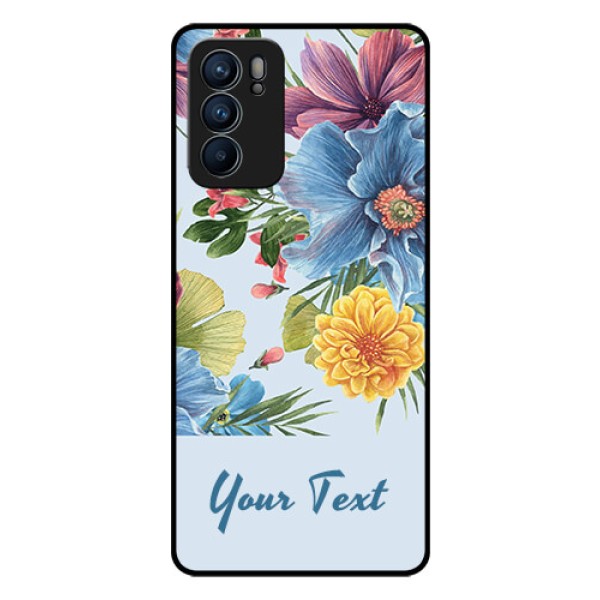 Oppo Reno 6 5G Custom Glass Mobile Case - Stunning Watercolored Flowers Painting Design Oppo Reno 6 5G Custom Glass Mobile Case - Stunning Watercolored Flowers Painting Design