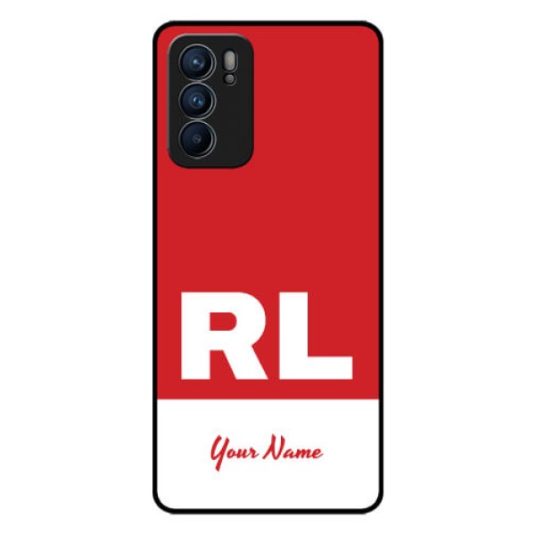 Oppo Reno 6 5G Personalized Glass Phone Case - dual tone custom text Design Oppo Reno 6 5G Personalized Glass Phone Case - dual tone custom text Design