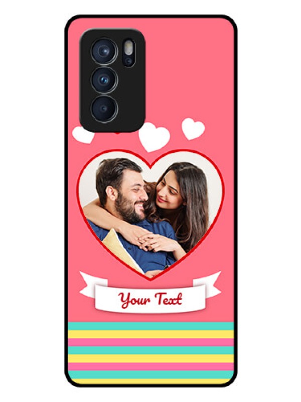 Custom Reno 6 Pro 5G Photo Printing on Glass Case - Love Doodle Design