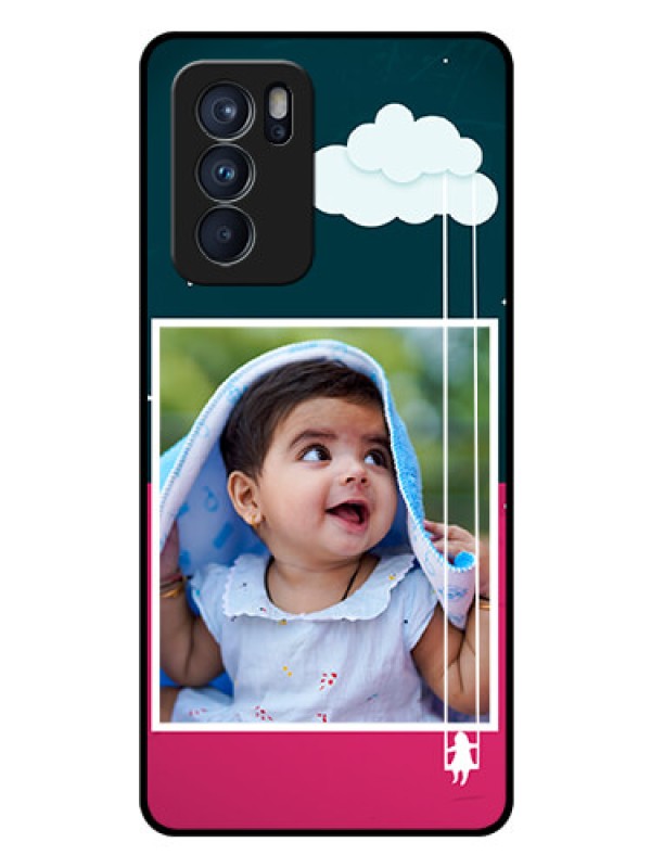 Custom Reno 6 Pro 5G Custom Glass Phone Case - Cute Girl with Cloud Design