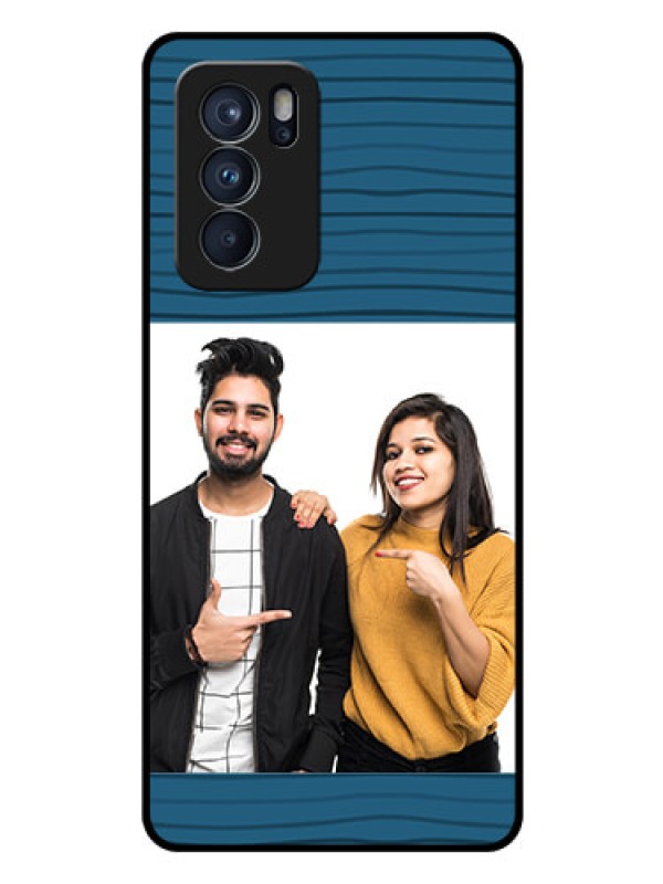 Custom Reno 6 Pro 5G Custom Glass Phone Case - Blue Pattern Cover Design