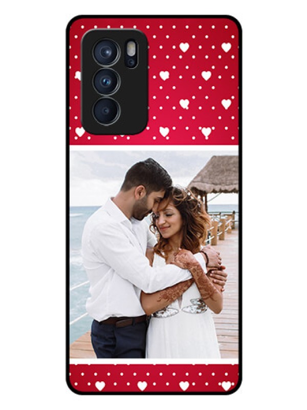 Custom Reno 6 Pro 5G Photo Printing on Glass Case - Hearts Mobile Case Design