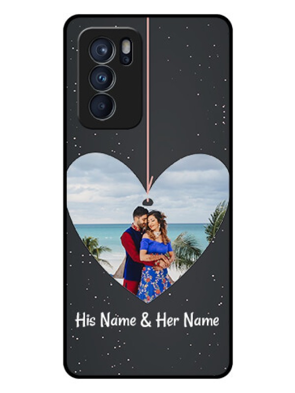 Custom Reno 6 Pro 5G Custom Glass Phone Case - Hanging Heart Design