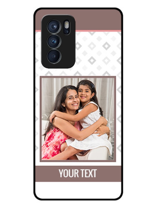 Custom Reno 6 Pro 5G Photo Printing on Glass Case - Simple Diamond Design