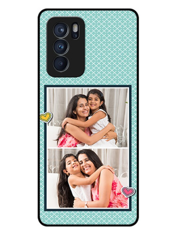 Custom Reno 6 Pro 5G Custom Glass Phone Case - 2 Image Holder with Pattern Design
