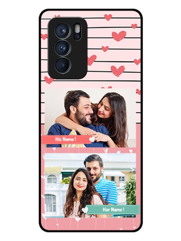 Custom Reno 6 Pro 5G Custom Glass Mobile Case - Photo with Heart Design