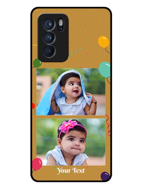 Custom Reno 6 Pro 5G Personalized Glass Phone Case - Image Holder with Birthday Celebrations Design