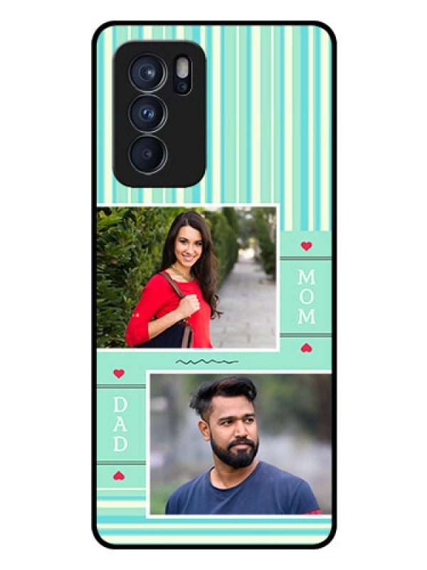 Custom Reno 6 Pro 5G Custom Glass Phone Case - Mom & Dad Pic Design