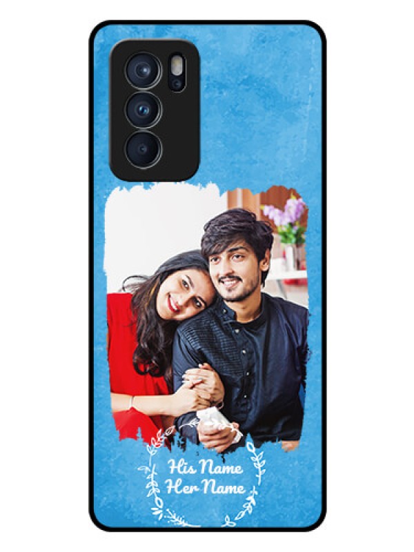 Custom Oppo Reno 6 Pro 5G Custom Glass Phone Case - Blue Color Vintage Design