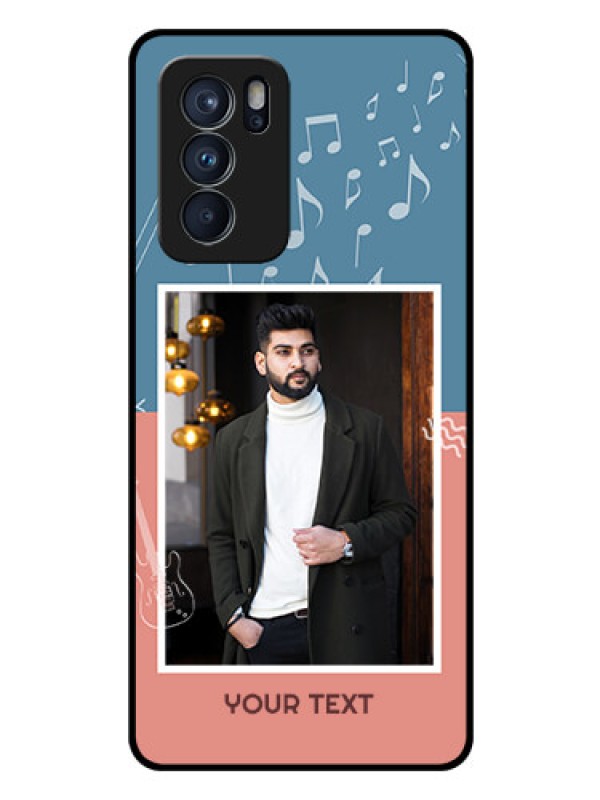 Custom Reno 6 Pro 5G Photo Printing on Glass Case - with Color Musical Note Design