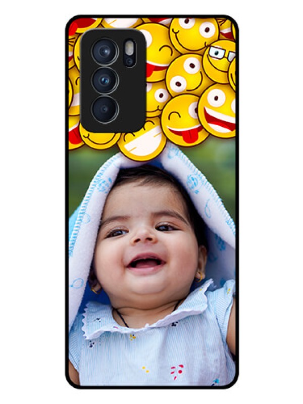 Custom Reno 6 Pro 5G Custom Glass Mobile Case - with Smiley Emoji Design
