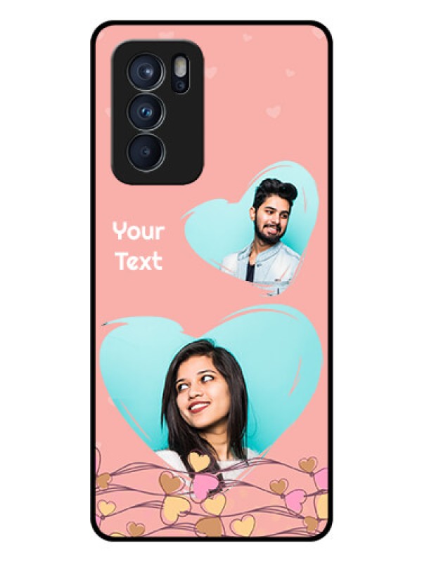 Custom Reno 6 Pro 5G Custom Glass Mobile Case - Love Doodle Design