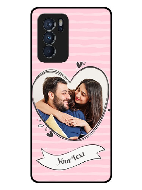 Custom Reno 6 Pro 5G Custom Glass Phone Case - Vintage Heart Design