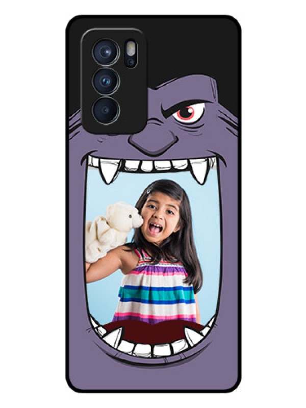 Custom Reno 6 Pro 5G Custom Glass Phone Case - Angry Monster Design