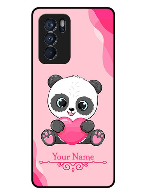 Custom Oppo Reno 6 Pro 5G Custom Glass Mobile Case - Cute Panda Design