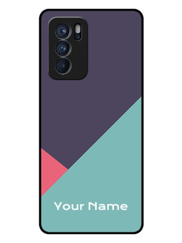 Custom Oppo Reno 6 Pro 5G Custom Glass Mobile Case - Tri Color abstract Design