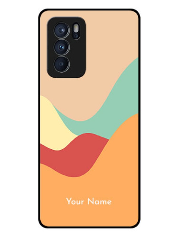 Custom Oppo Reno 6 Pro 5G Personalized Glass Phone Case - Ocean Waves Multi-colour Design