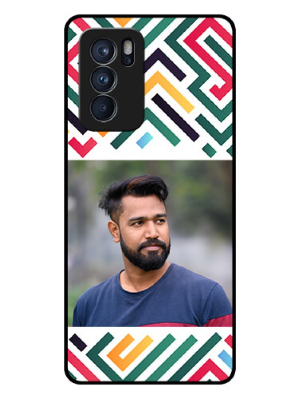 Custom Oppo Reno 6 Pro 5G Personalized Glass Phone Case - Colorful Maze Pattern Design