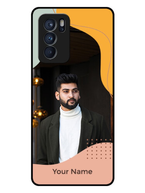 Custom Oppo Reno 6 Pro 5G Personalized Glass Phone Case - Tri-coloured overlay design