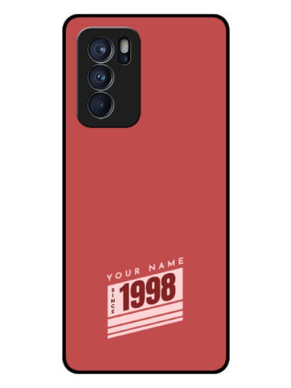 Custom Oppo Reno 6 Pro 5G Custom Glass Phone Case - Red custom year of birth Design