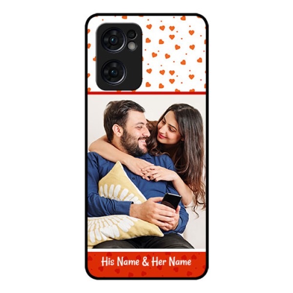 Reno 7 5G Custom Glass Phone Case - Orange Love Symbol Design Reno 7 5G Custom Glass Phone Case - Orange Love Symbol Design