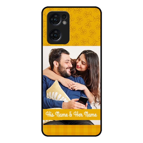 Reno 7 5G Custom Glass Mobile Case - Yellow Floral Design